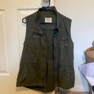 Green embroidered vest